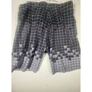 NWT Rowe Men's Size 36 Swim Surf Trunks Black And Grey  Drawstrings Board Shorts